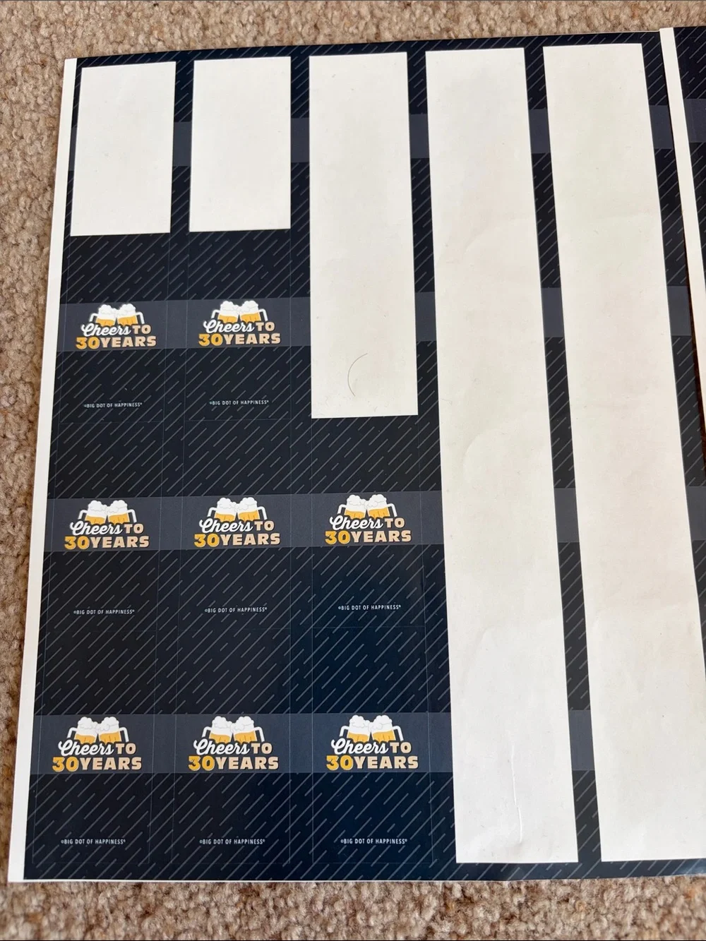 30 year old birthday Navy Sticker Sheets with Gold Logo Accents